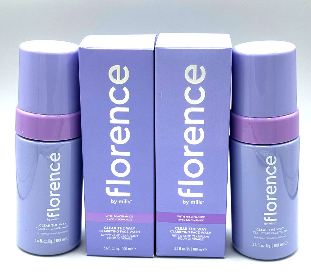 Lot/2 Florence By Mills Clear The Way Clarifying Face Wash ~ 3.4 oz / 100 ml x 2