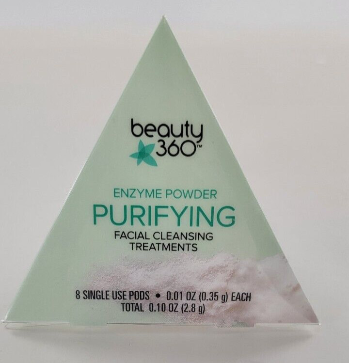 NEW 360 Beauty Enzyme Powder Purifying Facial Cleansing Treatment Pods – 8 ct.