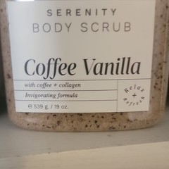 Serenity Body Scrub Coffee Vanilla with Coffee + Collagen, 19 oz
