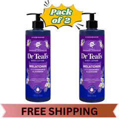 Dr Teal&rsquo;s Sleep Body Lotion w/ Melatonin Lavender & Chamomile 18oz 2 Pack