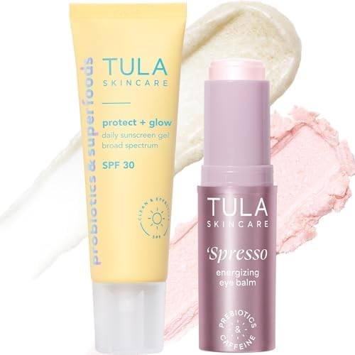 TULA Skin Care Pink Spresso Energizing Eye Balm + Protect + Glow Daily Sunscreen