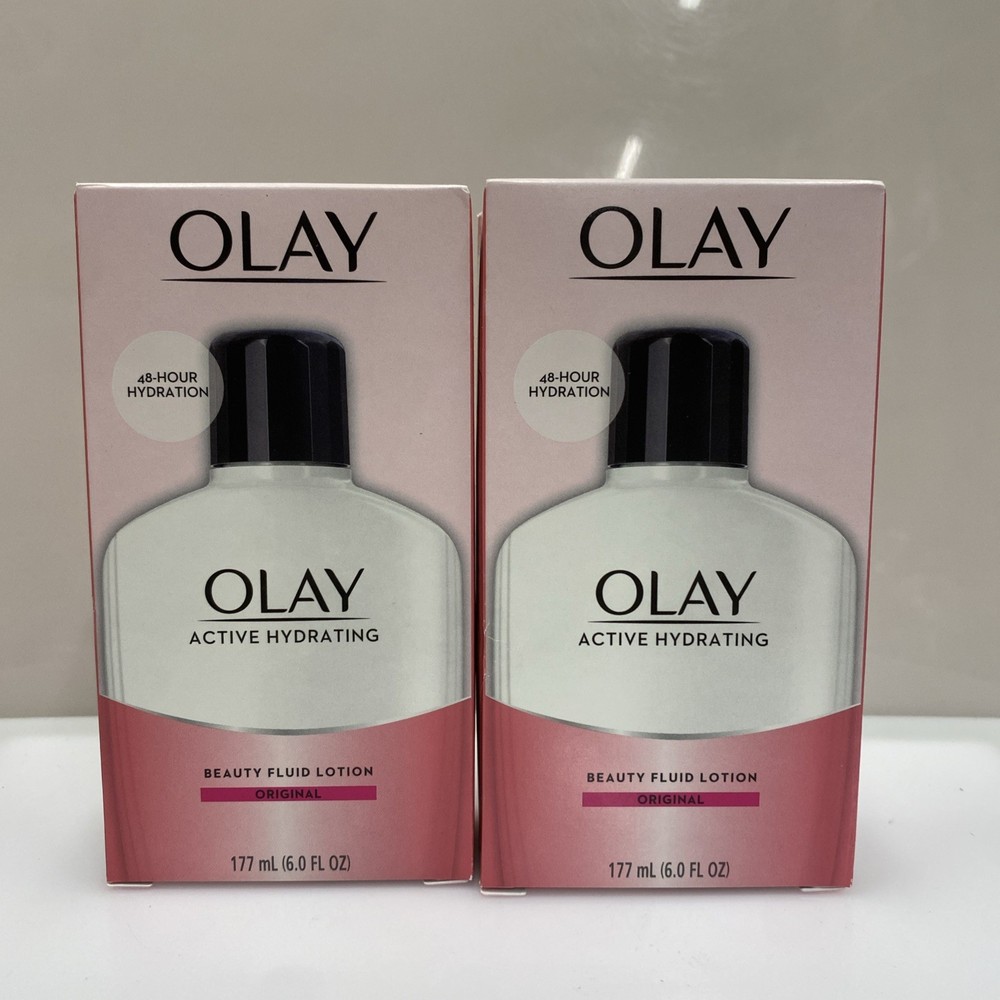 2 X Olay Active Hydrating Beauty Fluid Body Lotion Original 6 oz each