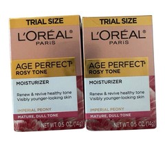 2 Pack- L&rsquo;Oreal Age Perfect Cell Renewal Rosy Tone Moisturizer , 0.5 oz