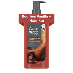 DOVE MEN Bourbon Vanilla + Hazelnut Moisturizing 26 Fl Oz (Pack of 1), Red