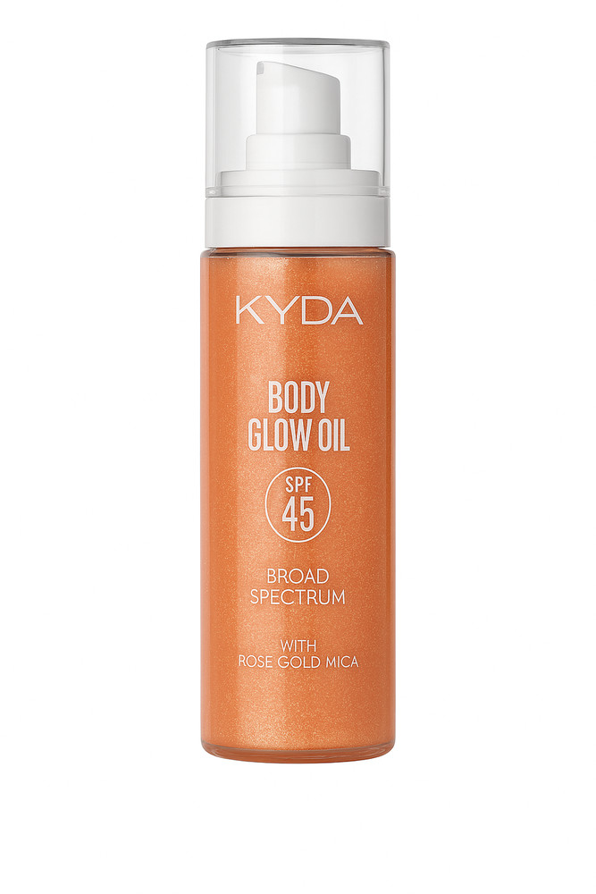 Body Glow Oil – SPF 45 Broad Spectrum Sunscreen Body Oil with Rose Gold Mica