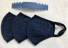 5 pack – Navy Blue Face Mask – Medium – Cotton Blend Wash w/ strap Get 1 free