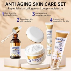 Collagen Skin Care Set, Anti Aging Skincare Set for Reduce Wrinkles, Shrink P…