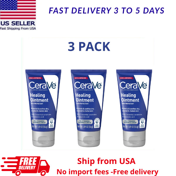 CeraVe Healing Ointment Dry Cracked Chafed Skin Face Body 1.89 Oz, 3 Pack
