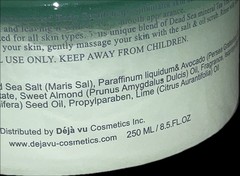 Deja Vu Dead Sea Minerals Green Tea Luxury Body Scrub 8.5 oz 250 ML Israel