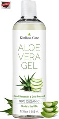 KinRose Care, 12oz Aloe Vera Gel for Face, Skin, Hair & Sunburn Relief – From Pu
