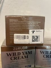 ZERUDR Wild Yam Cream Moisturizer Wellness Support, Bergamot Scent 3.38 oz