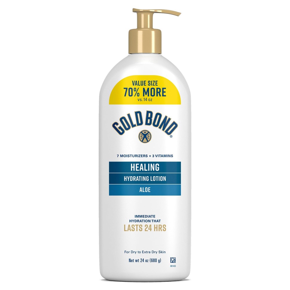 Gold Bond Healing Hydrating Body Lotion with 24 Fl Oz (Pack of 1), White