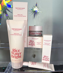 THE FACE SHOP Trio Rice Water Bright Milk Foaming Cleanser Vegan Cream Eye Set