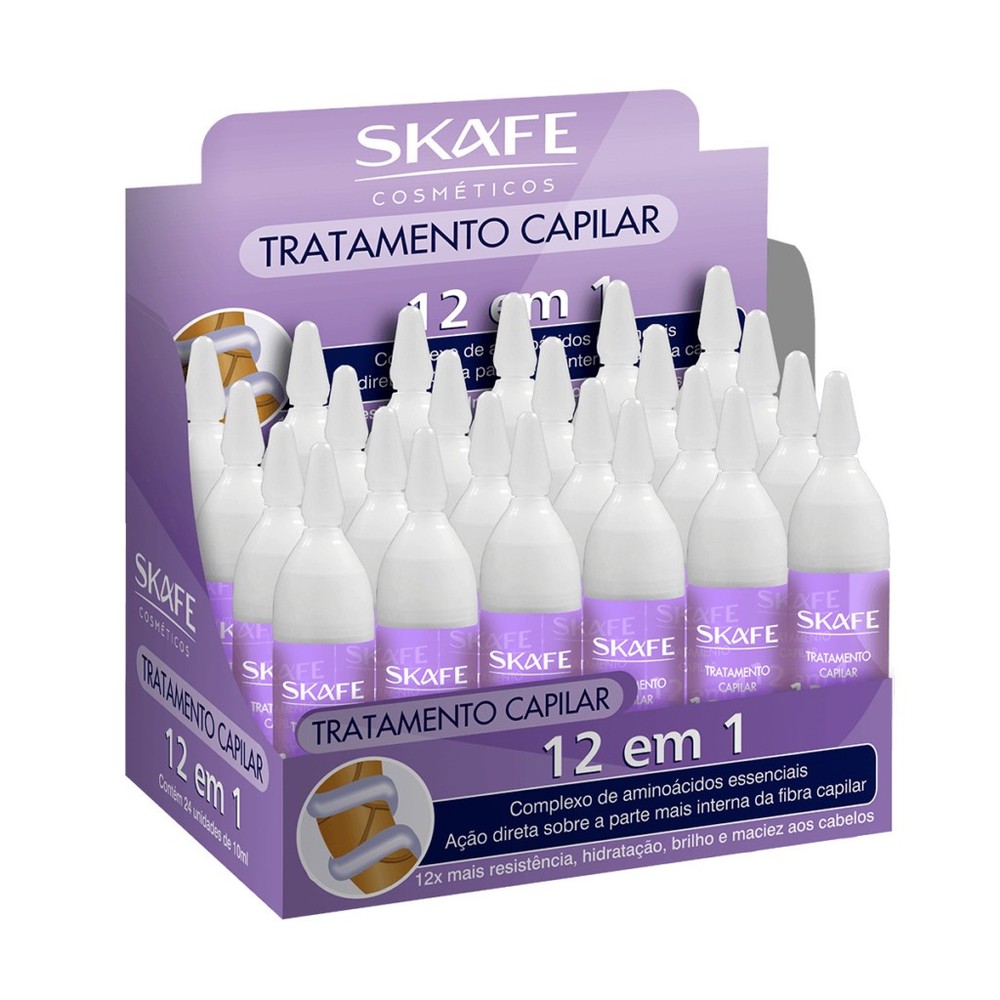 Skafe – Tratamento Capilar – Caixa de Exibicao de Ampolas 12 em 1 (24 x 10Ml)
