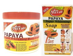 Veet Gold Brightening Papaya Cream 16.6oz & Bar Soap 8.8oz