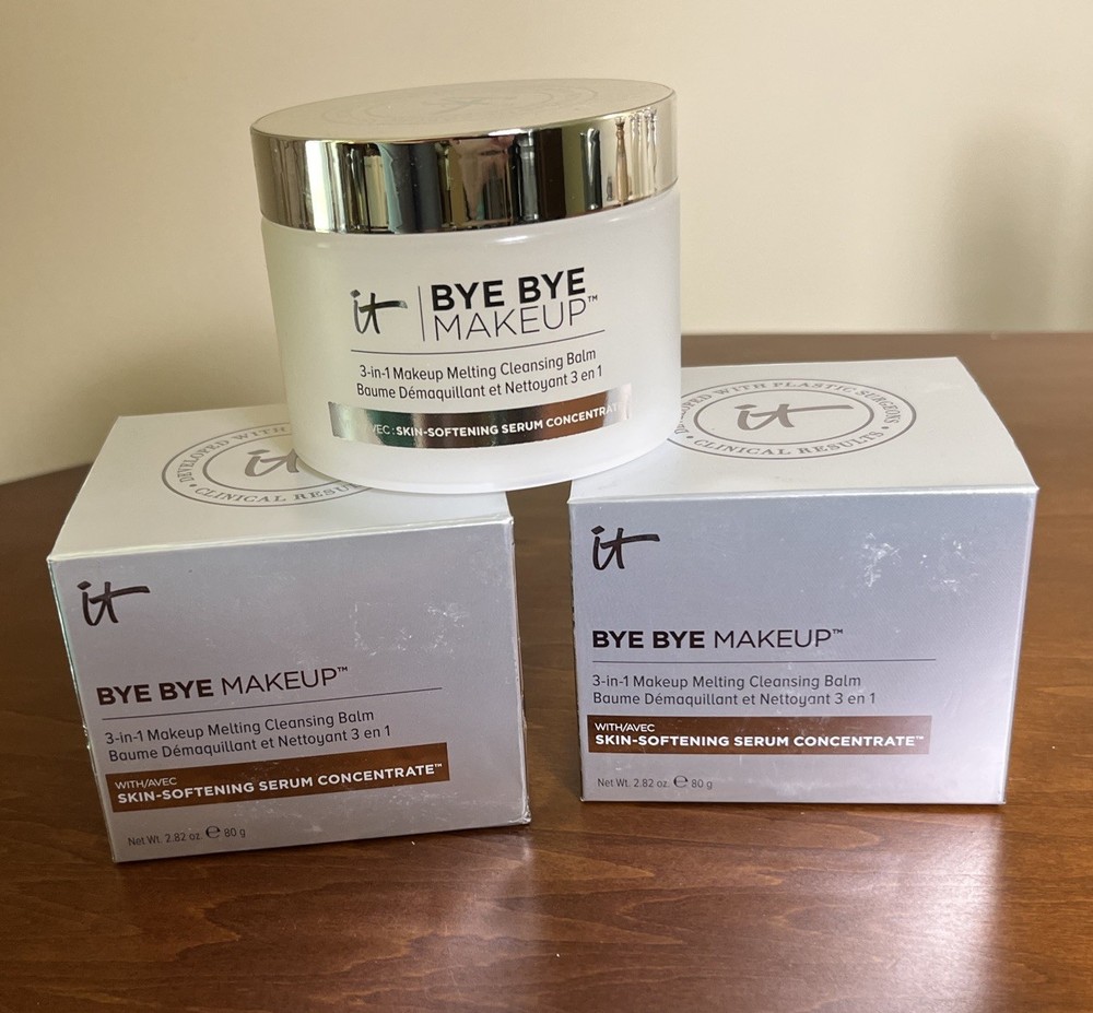 IT Bye Bye Makeup 3-In-1 Makeup Cleanser Cleansing Balm 2.82oz LOT OF 2 NIB