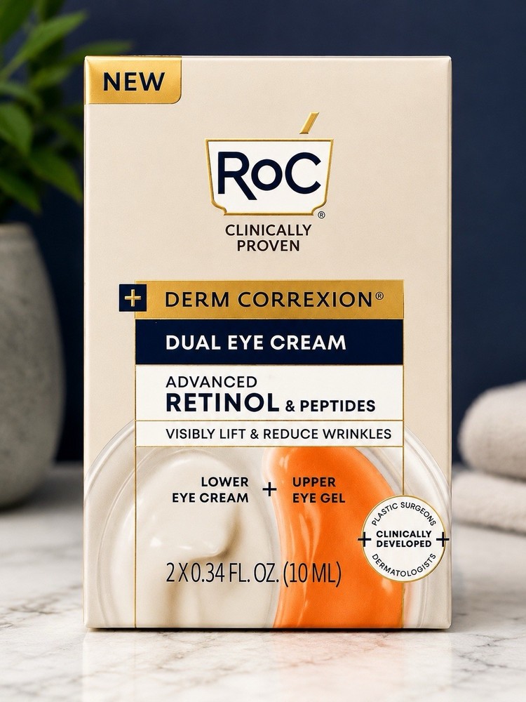RoC Derm Correxion Dual Eye Cream Retinol & Peptides 2×0.34 oz Anti-Aging New