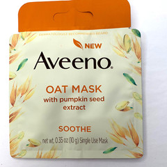 Aveeno Oat Mask with Pumpkin Seed Extract Soothe 3 Single Use Mask .35 oz
