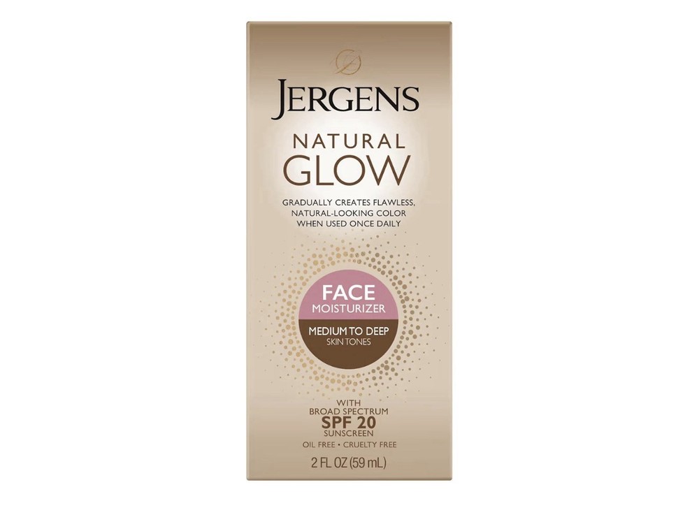 Jergens NATURAL GLOW spf 20 Daily FACE Moisturizer 2oz MEDIUM to DEEP 11/2026