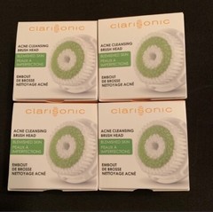 NIB 4 Clarisonic Acne Replacement Brush Heads Face Mia Prima Pro Smart Fit Pore
