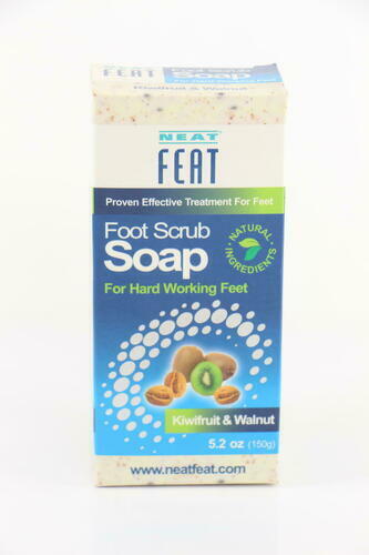 4 PACK Neat Feat Kiwifruit and Walnut Foot Scrub Soap, 5.2 Fl. oz. U52C
