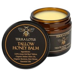 NEW! Terra Lotus ORGANIC Beef Tallow Balm Raw Honey Citrus Moisturizing Cream