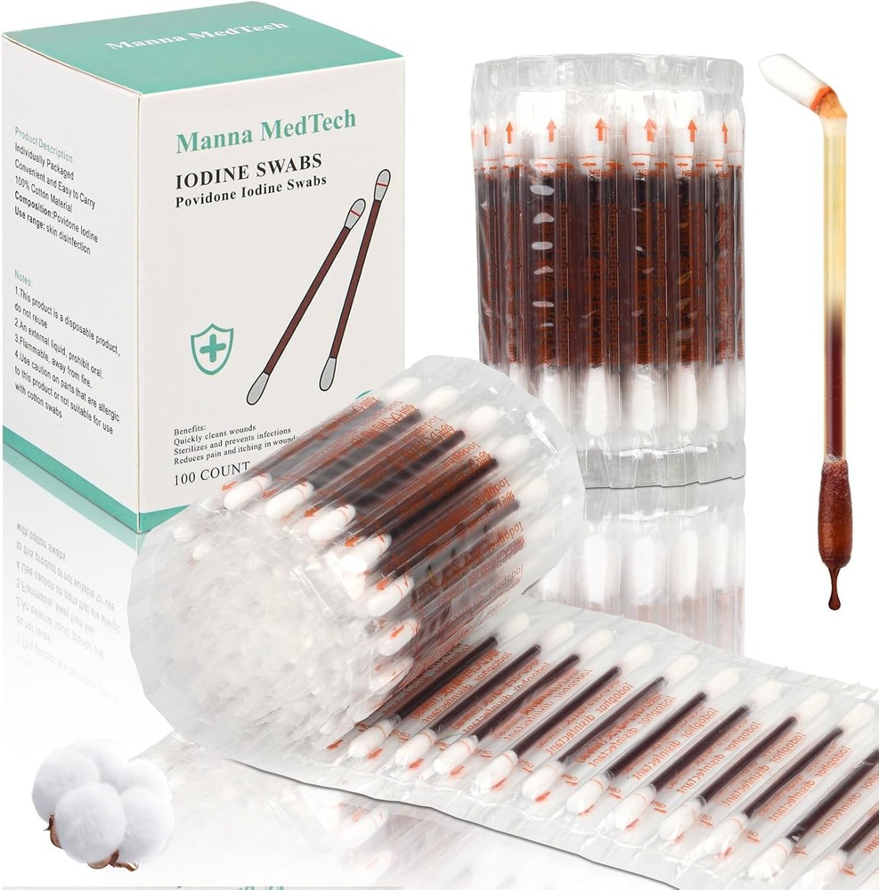 Listed Item of HSA/FSA Premium Organic Cotton Iodine Swabs – Individually