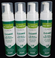 LOT 4 Medline REMEDY Clinical CLEANSE No-Rinse Foam Cleanser Vanilla Scent 8 oz