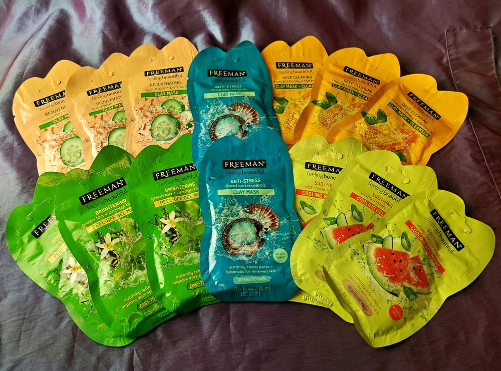Freeman Feeling Beautiful Face/Neck Mask 0.5 Fl Oz Packs Lot Of 14