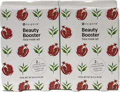 Nu Pore Facial Beauty Booster Face Mask 1 Pomegranate, 1 Green Tea 2x 2 Pack Set