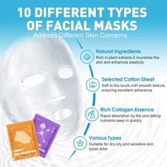 KONEUK 10 Pack Moisturizing Face Masks Skincare for 1 Count (Pack of 10)