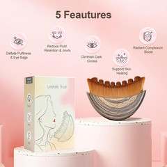 2 PCS Lymphatic Contour Face Brush, Manual Lymphatic Drainage Massager, Natural