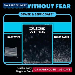 DUDE Wipes Unscented Flushable Wipes – Extra-Large Adult Wet Wipes for Sensitive