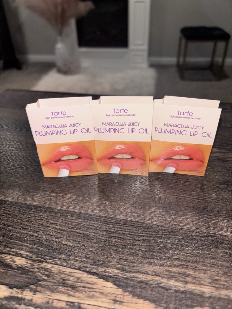 3 Tarte Maracuja Juicy Plumping Lip Oil Rose – Travel – 0.5ml / .0169 Oz – New