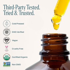 Organic Rosehip Seed Oil for Face, 100% Pure | Natural Cold Pressed Unrefined No