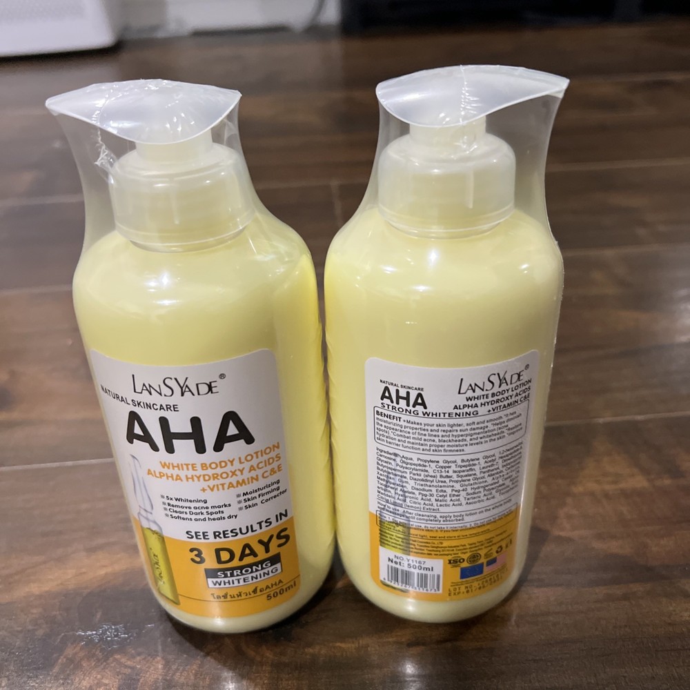 2 AHA Strong Brightening Body Cream Hydroxy Acid Vitamin C Whitening 500ml USA