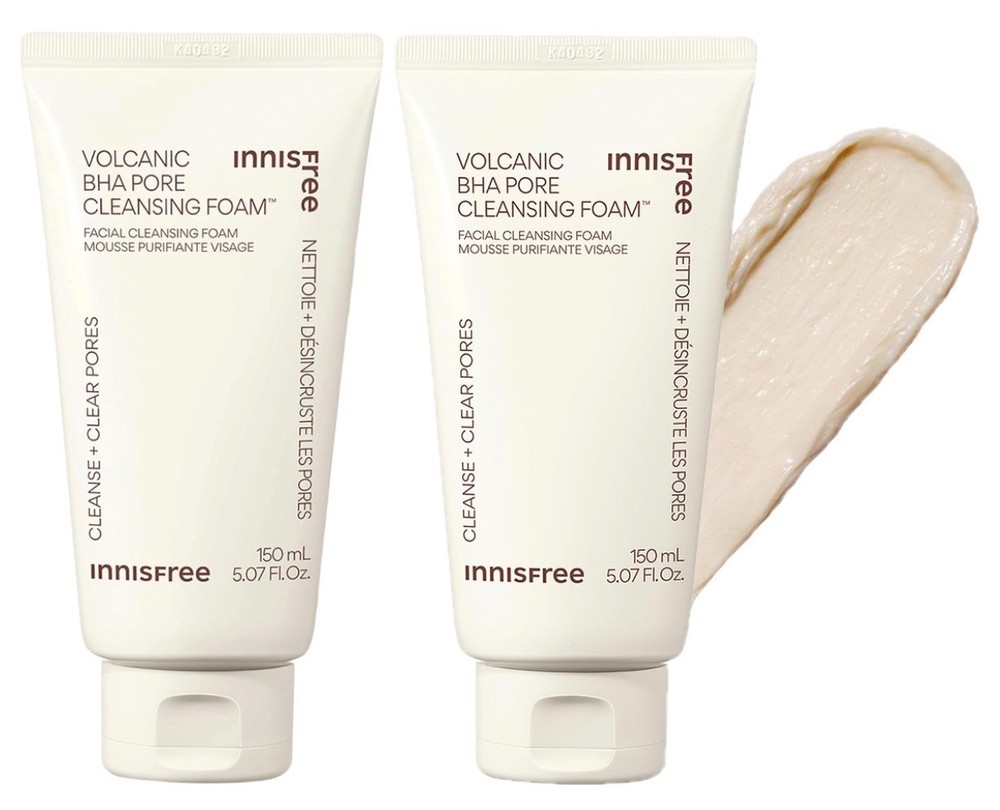 2X innisfree Volcanic BHA Pore Cleansing Foam w/Salicylic Acid Korean Face Wash