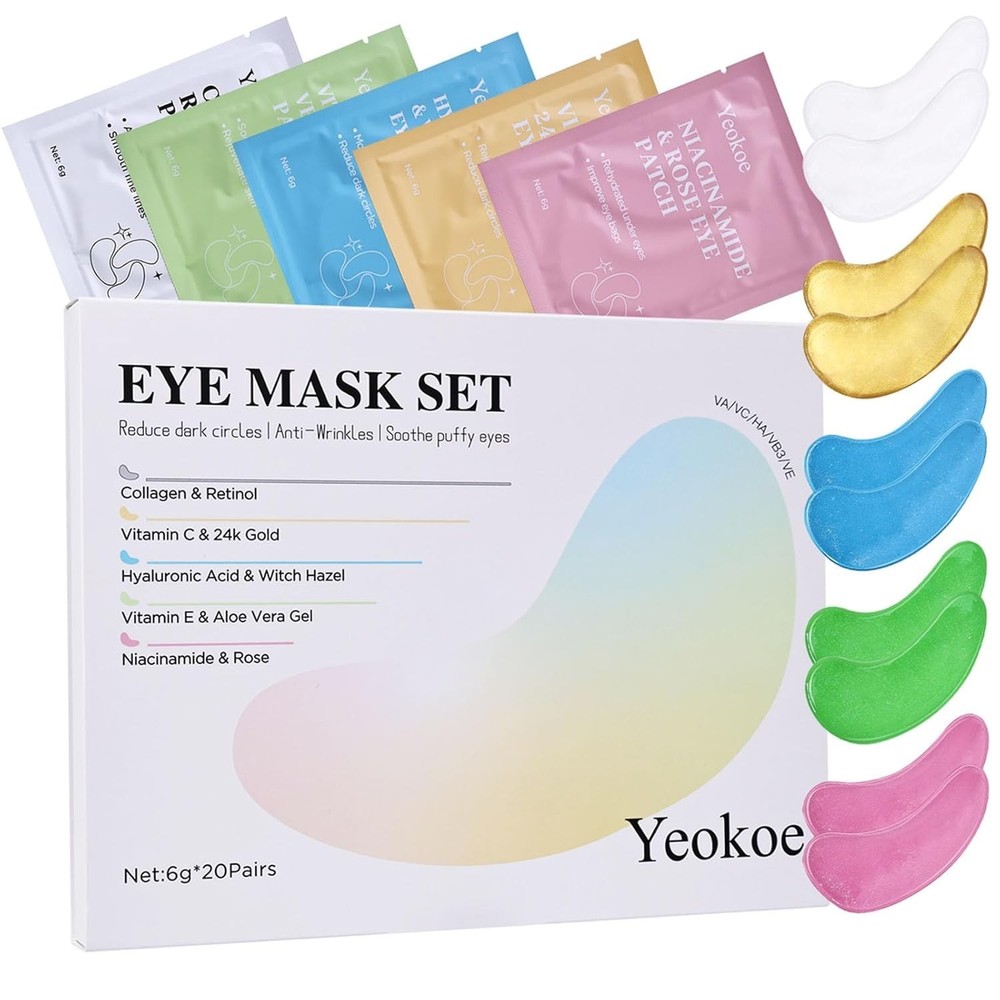 Yeokoe Under Eye Patches for Dark Circles,Eye Mask for Puffy Eyes With Collagen,