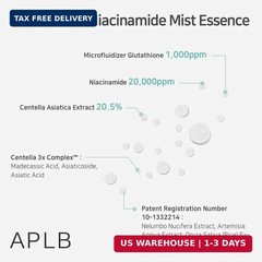 APLB Glutathione Niacinamide Mist Essence | LIPO GLUTA NIAC CEN™ 22.6% 3.55 FL.O