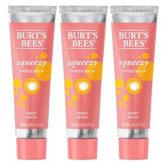 Burts Bees Squeezy Tinted Lip Balm – Sweet Peach, 0.43 oz / 12.1 g – 3 PACK
