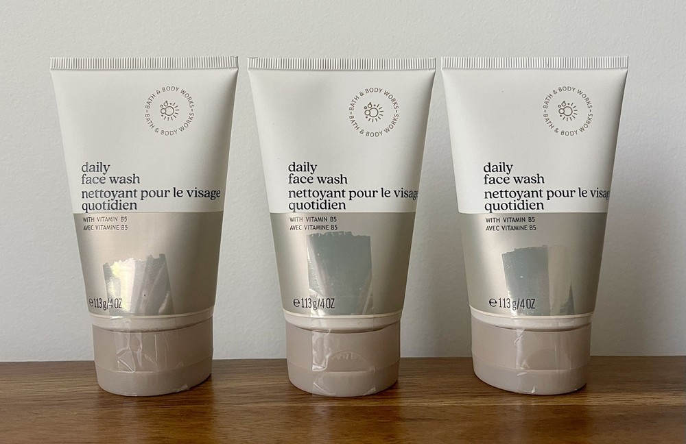 Bath Body Works Daily Face Wash Vitamin B5 Facial Cleanser, 4oz each, 3-pack