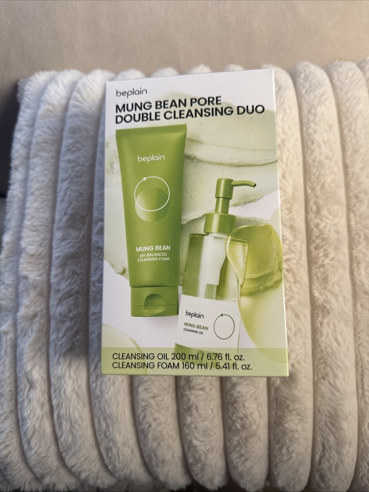 Beplain Mung Bean Pore Double Cleansing Duo, Cleansing Foam 6.76oz & Oil 5.41oz