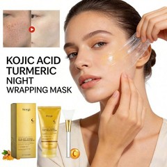 Kojic Acid Turmeric Overnight Peel Off Mask – Brighten Dull Skin,Fade Dark Spots