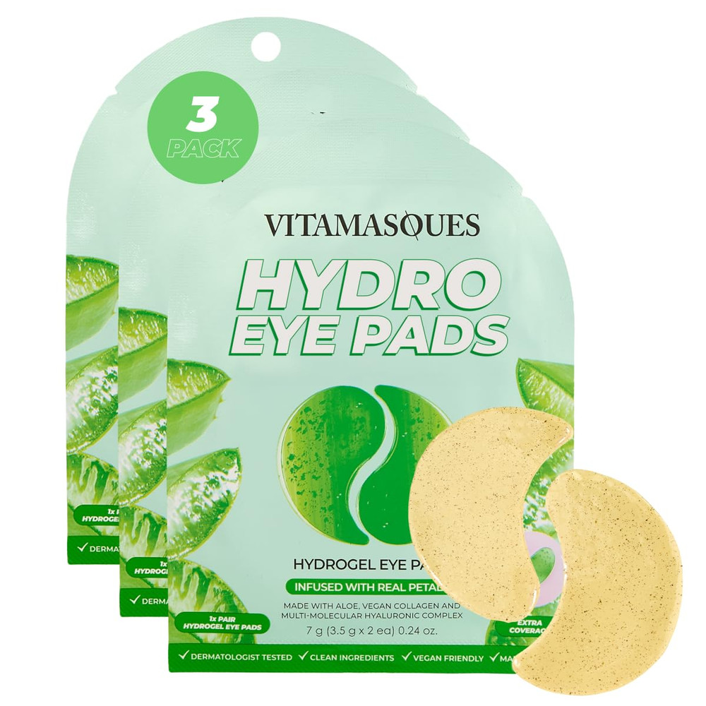 Vitamasques Hydrogel Eye Pads – Infused with Real Petals, under Eye Mask, Birthd