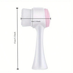 Manual Facial Cleansing Brush 2 in 1 Silicone Double Side Exfoliating Scrubber