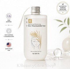 GLAMFOX Rice Niacinamide Toner 500ml Brightening Hydrating Korean Face Toner