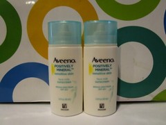 AVEENO ~ POSITIVELY MINERAL FACE MILK SUNSCREEN ~ 1.4 OZ UNBOXED / 2 PC LOT