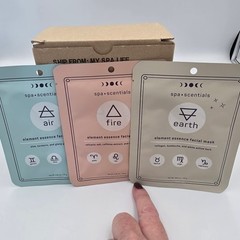 Spa Scents Element Essence Facial Masks Set Air Fire Earth 3 Pack