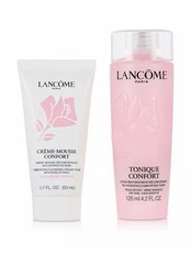 Lancome Tonique Confort Toner 4.2 Oz Crème-Mousse Cleanser 1.7oz 2-Pc Travel Set