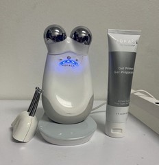 NuFACE Trinity Facial Toning Device for Wrinkles w/ Charging Base Li& Gel Prime